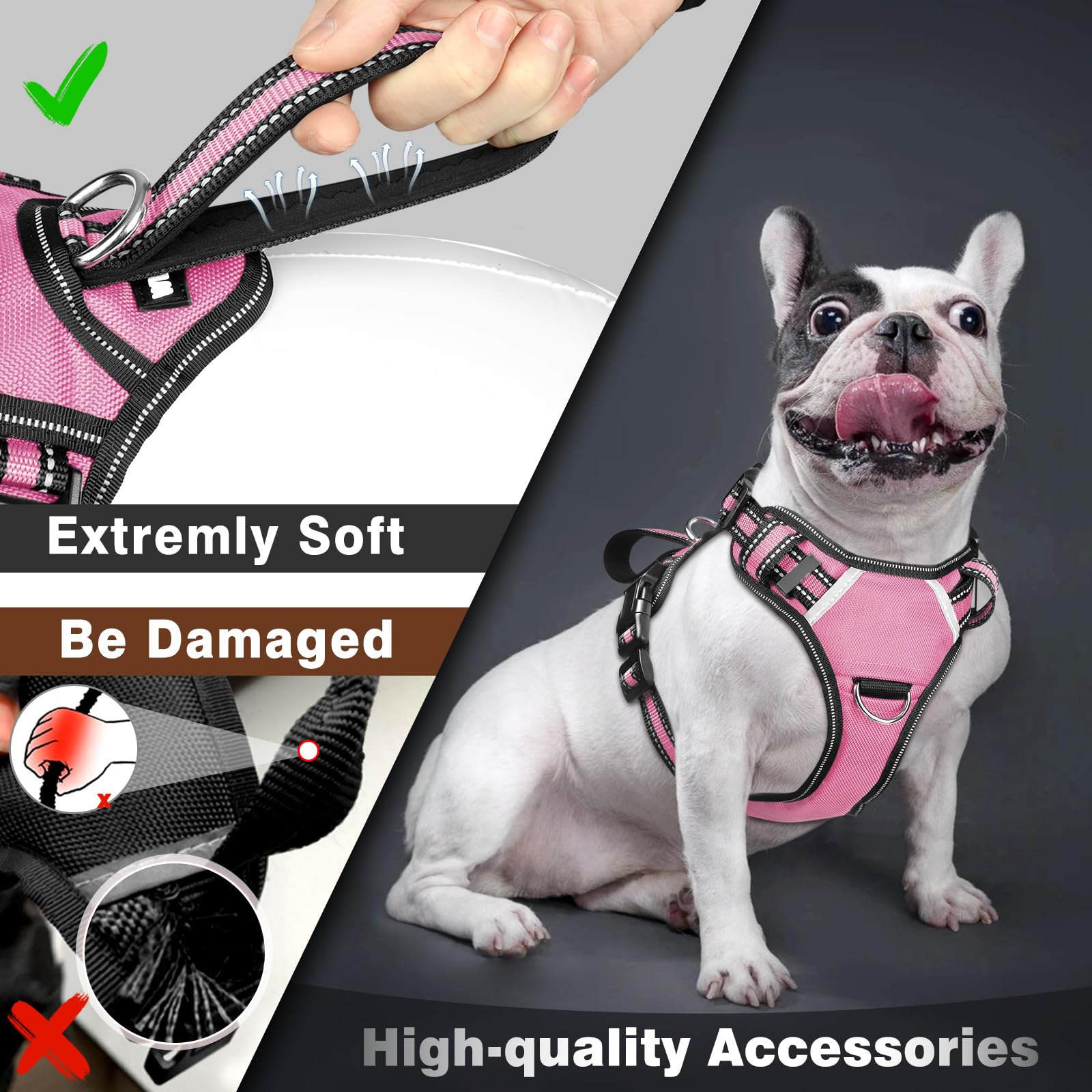 WINSEE dog harness patches with sewn lettering shown together.