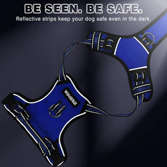 WINSEE dog harness reflective straps shown in close-up.