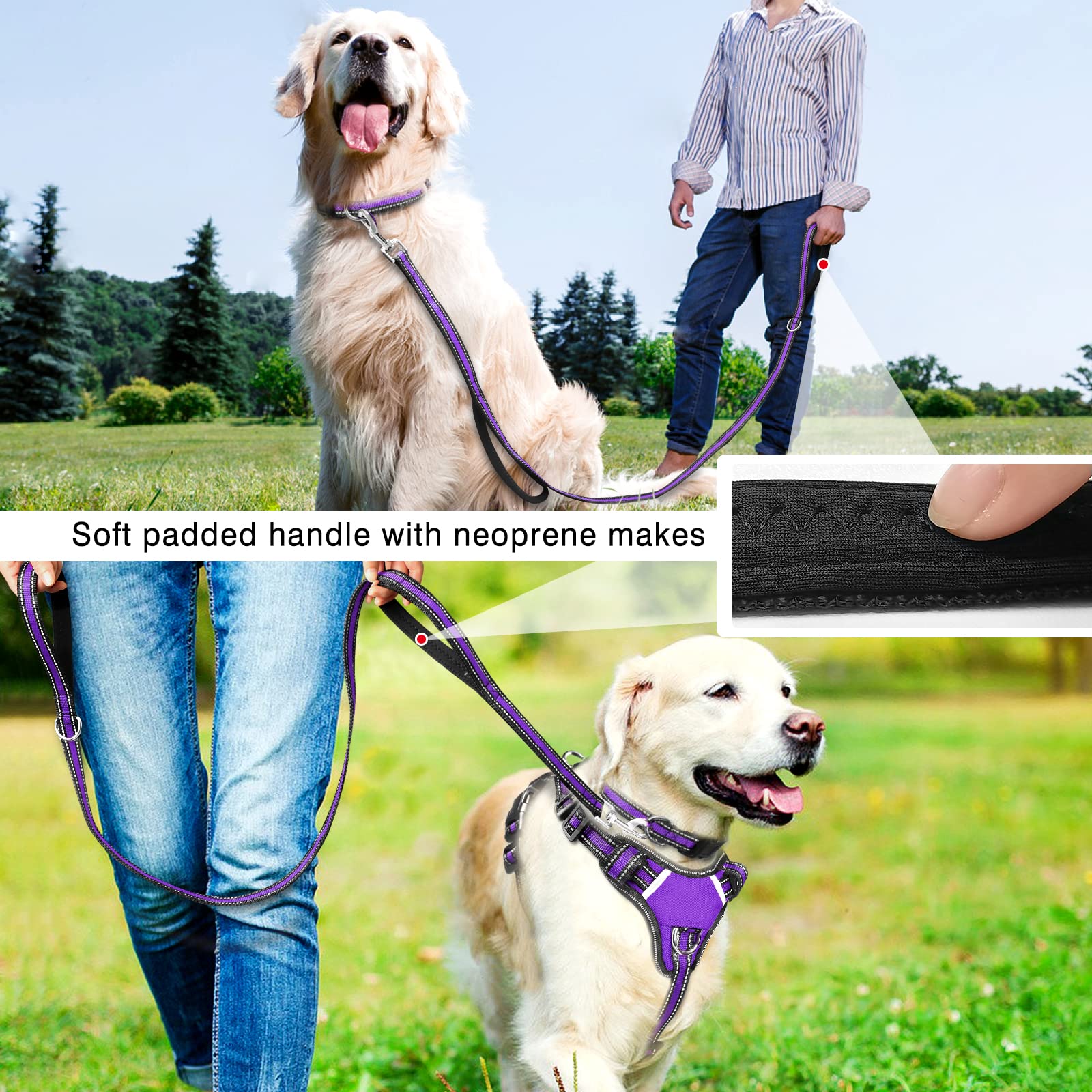WINSEE dog harness set showing its neck and chest slide adjusters.