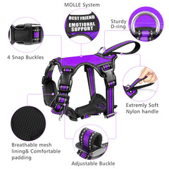 WINSEE dog harness set showing the back leash attachment and metal buckle.