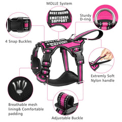 WINSEE dog vest harness showing the front and back leash attachment points.