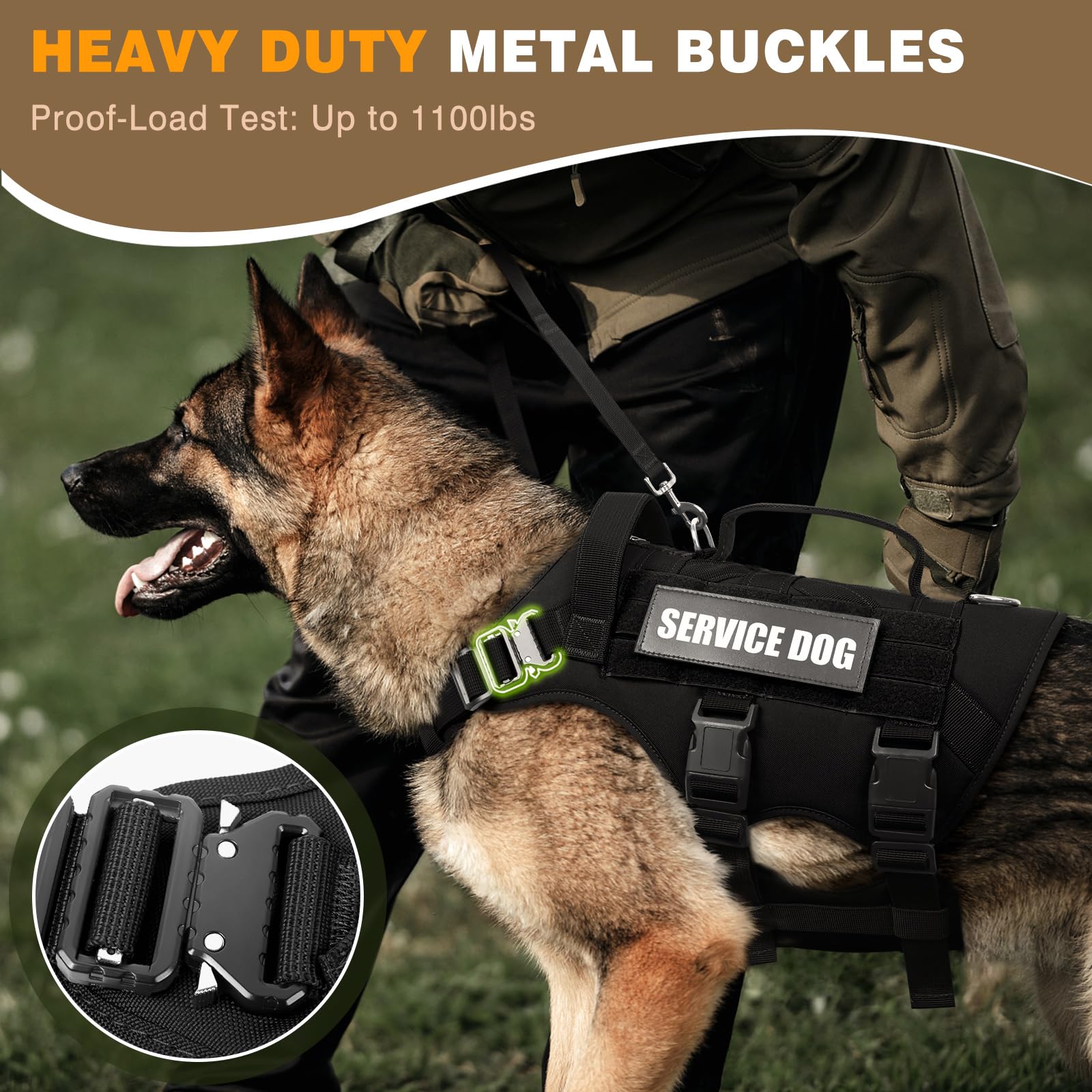 WINSEE dog vest harness showing its hook-and-loop patch panels.