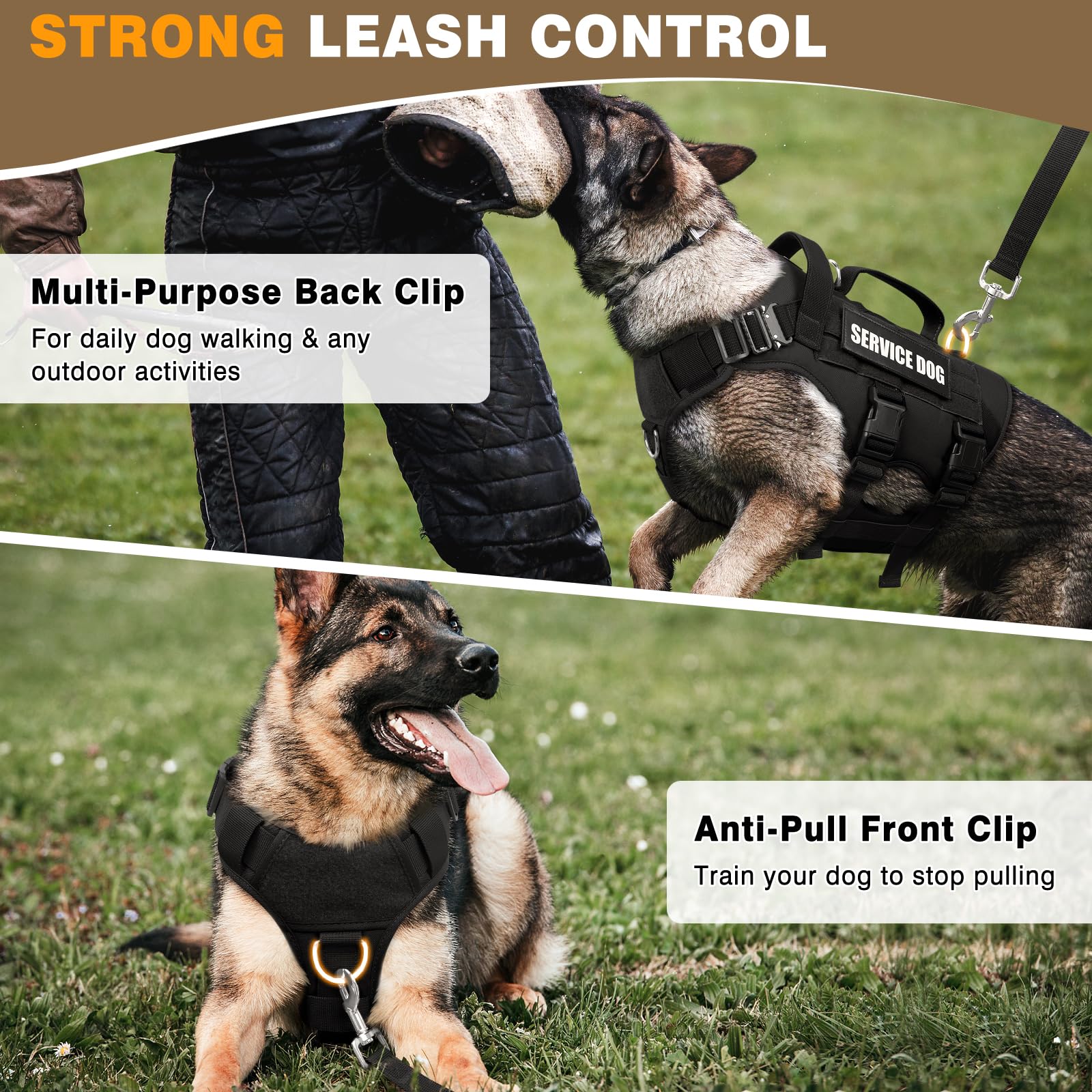 WINSEE dog vest harness shoulder area with metal buckles.