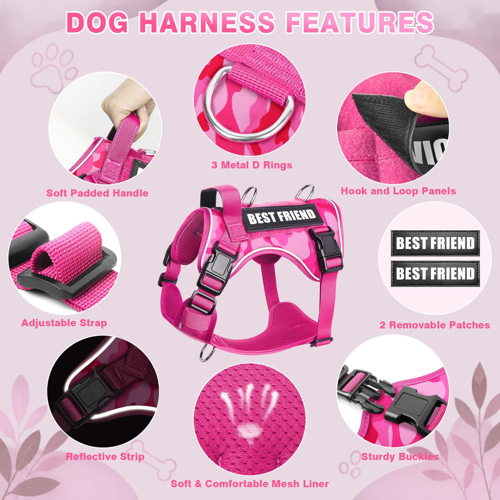 WINSEE tactical dog harness close-up showing its reinforced leash attachment rings.