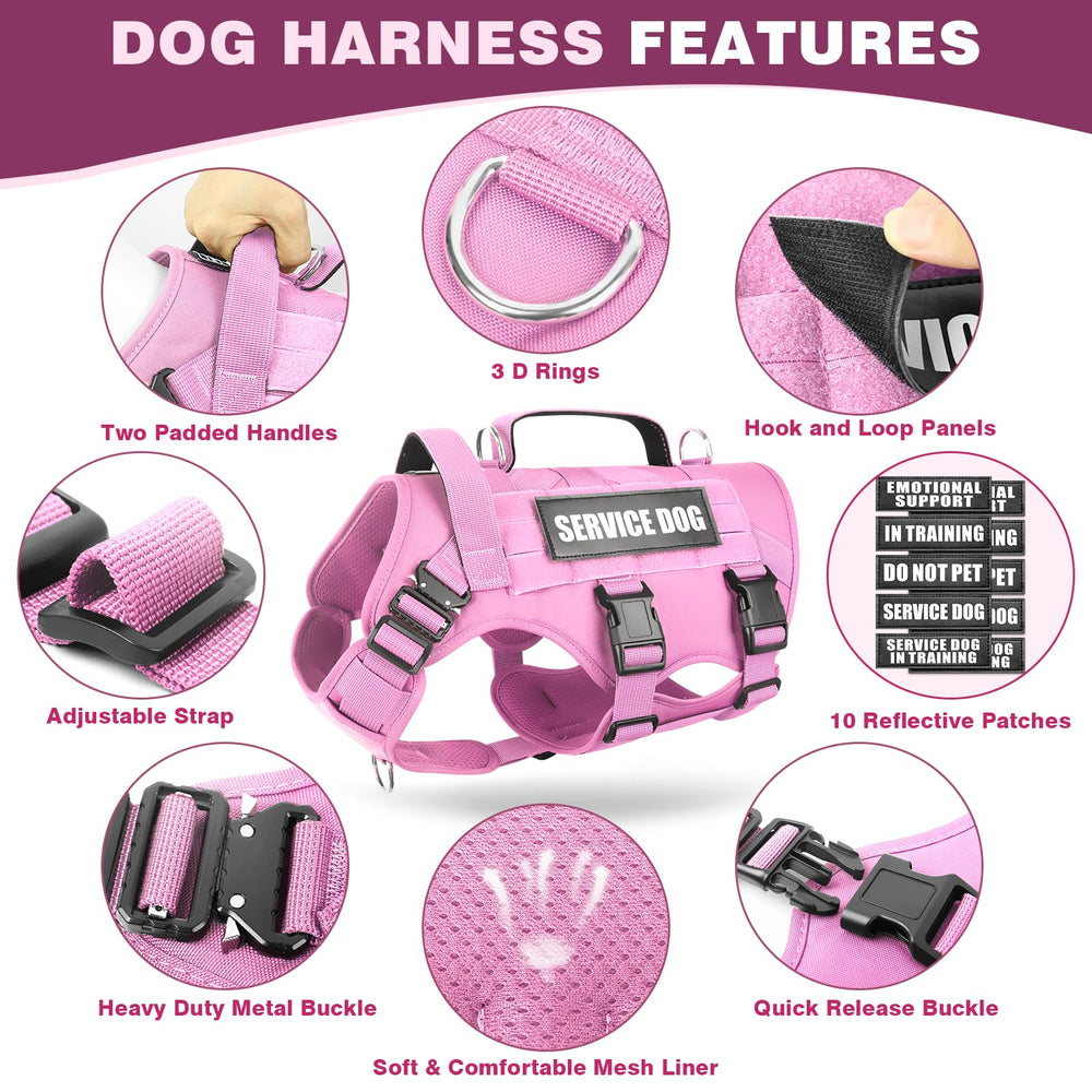 WINSEE Service Dog Vest Harness detail showing its stainless steel D-rings.