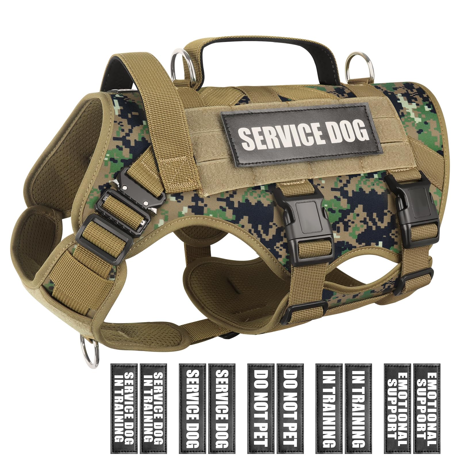 WINSEE Service Dog Vest Harness shown from the front.