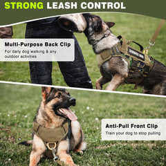 WINSEE Service Dog Vest Harness displayed with its set of 10 dog patches.
