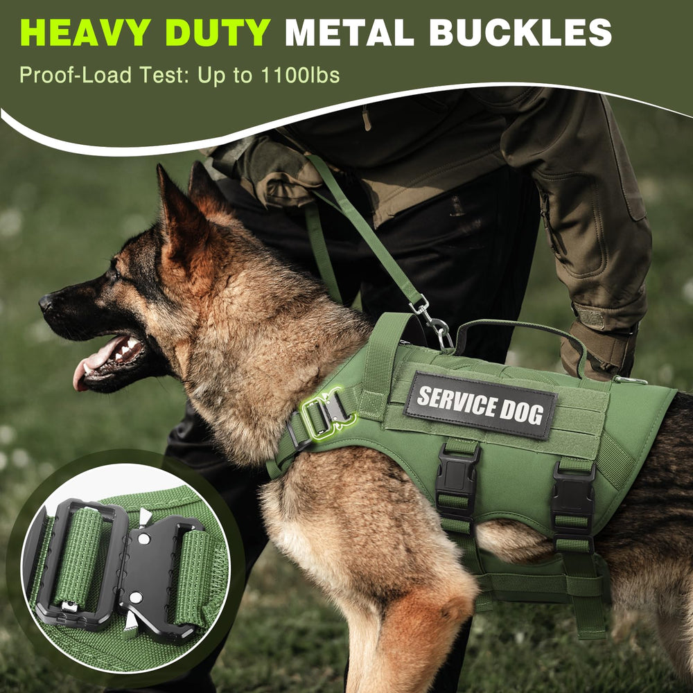 WINSEE Service Dog Vest Harness showing its side MOLLE attachment system.