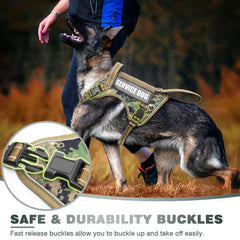 WINSEE tactical dog harness back leash attachment and front handle shown from an alternate angle.