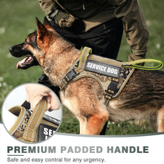 WINSEE Tactical Dog Harness detail showing the front handle for hands-on restraint.