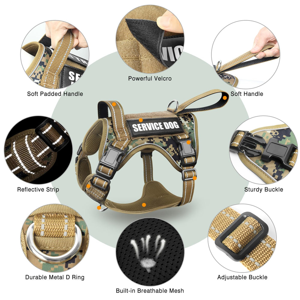 WINSEE tactical dog harness front leash ring shown for a closer look.
