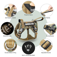 WINSEE tactical dog harness front leash ring shown for a closer look.