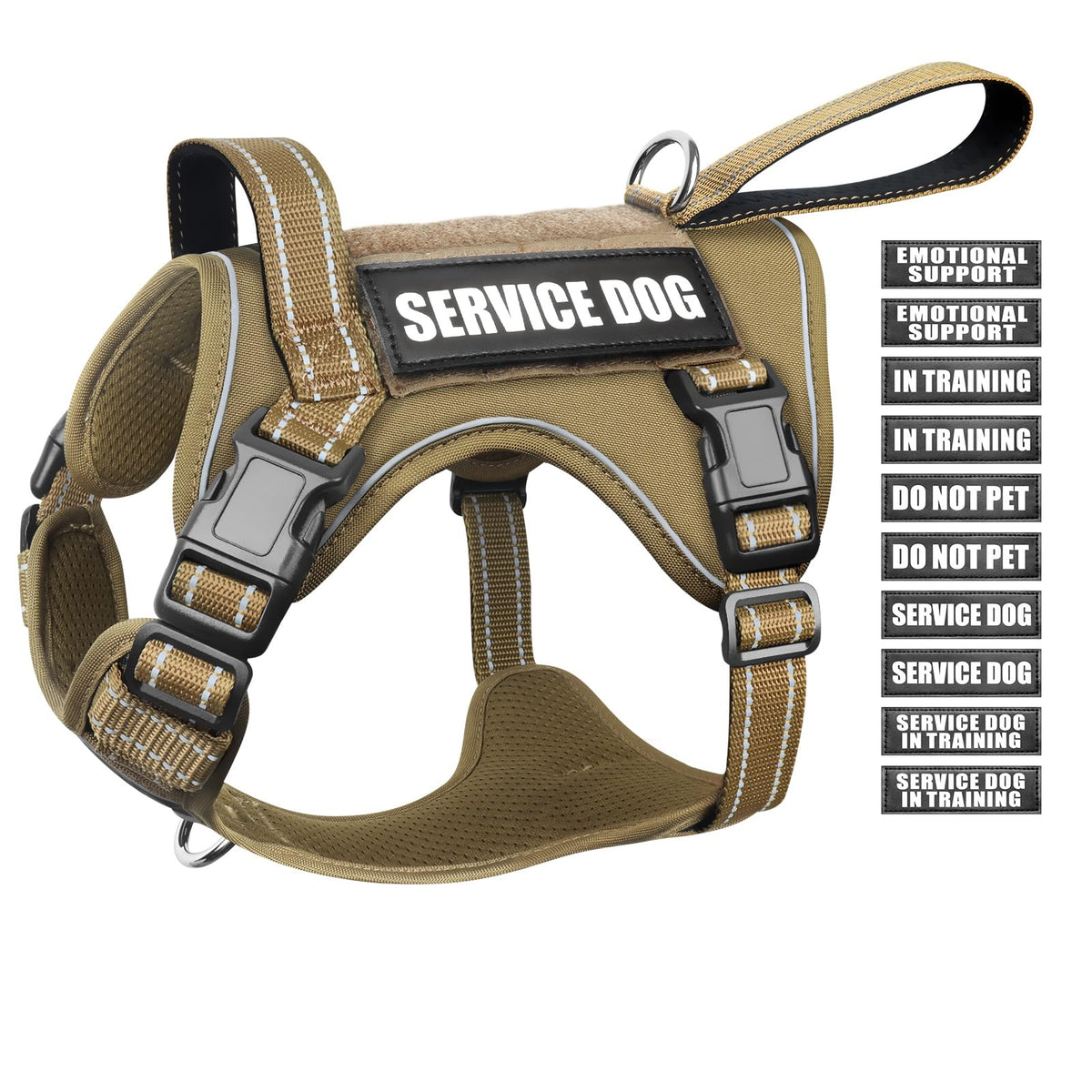 WINSEE tactical dog harness shown from the front.