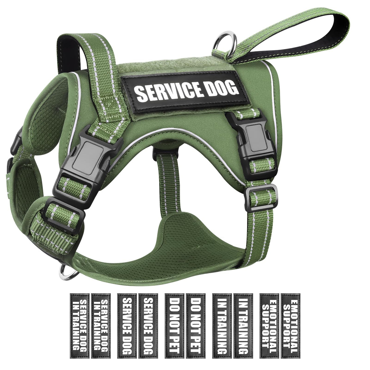 WINSEE Tactical Dog Harness shown from the front with its vest-style design.
