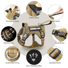 WINSEE tactical dog harness with MOLLE panels visible on the side.