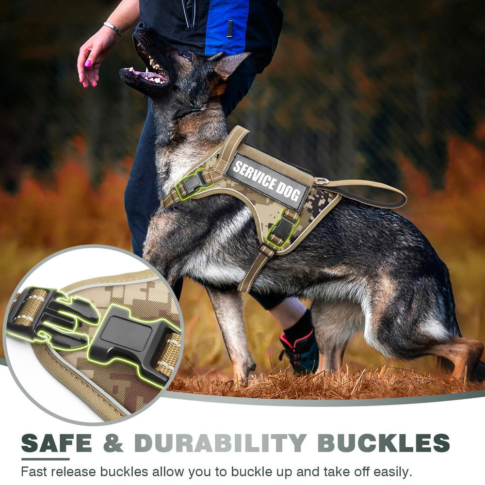 WINSEE Tactical Dog Harness with the included hook-and-loop dog patches.