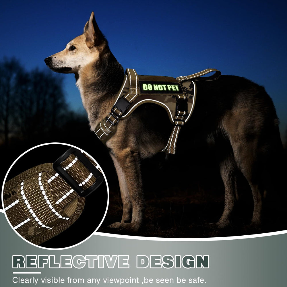 WINSEE Tactical Dog Harness reflective nylon detail for low-light visibility.