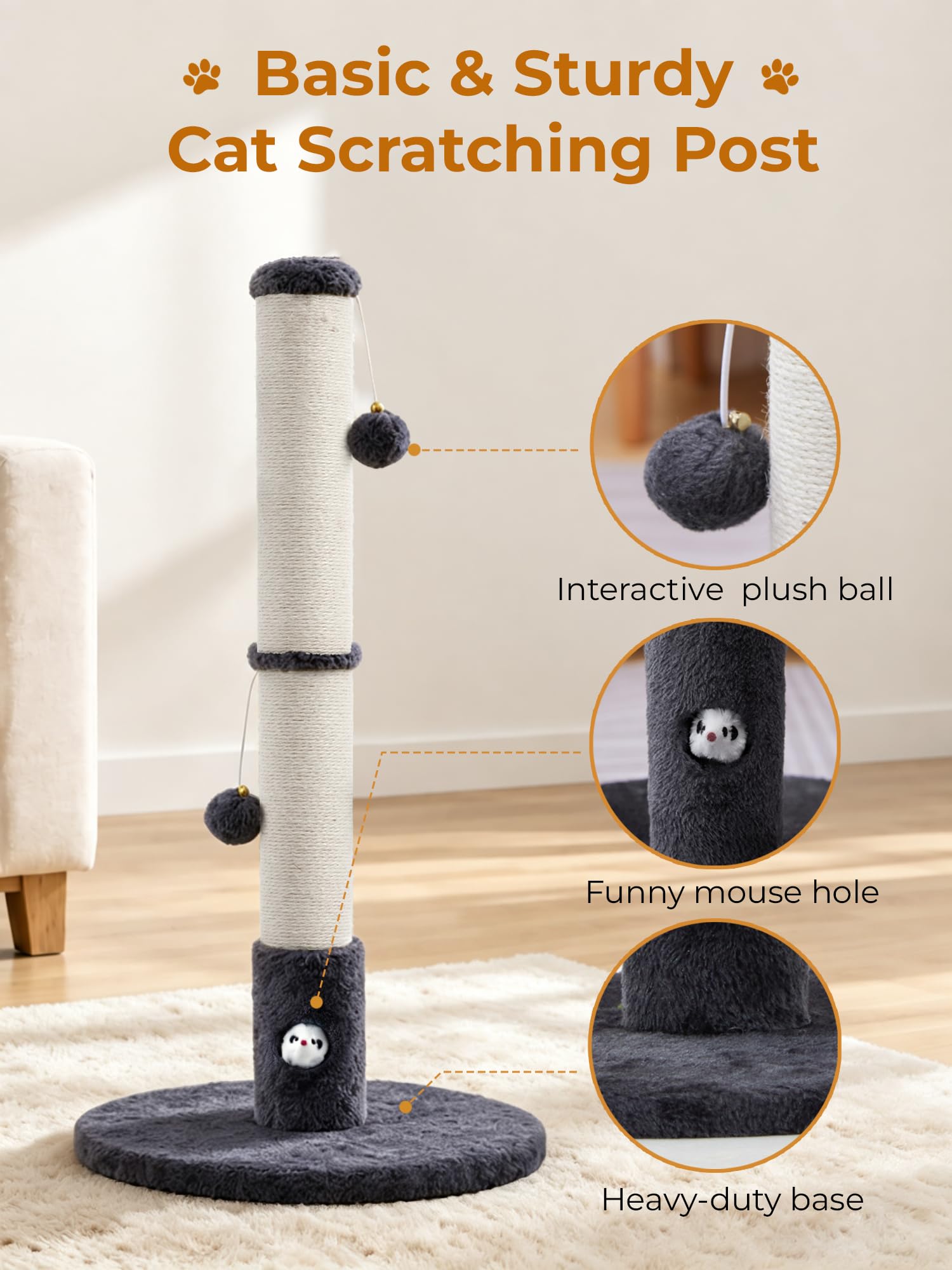 Woochpet cat scratching post shown in use by a cat.