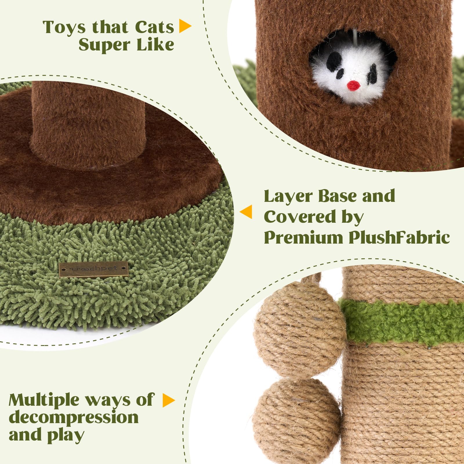 Woochpet Cat Scratching Post leaf detail showing its visible texture.