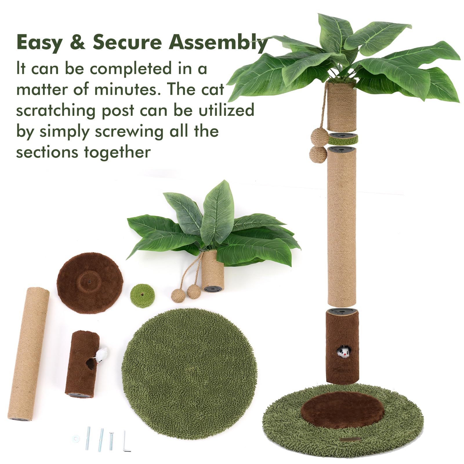 Woochpet Cat Scratching Post pictured to show its overall tropical design.