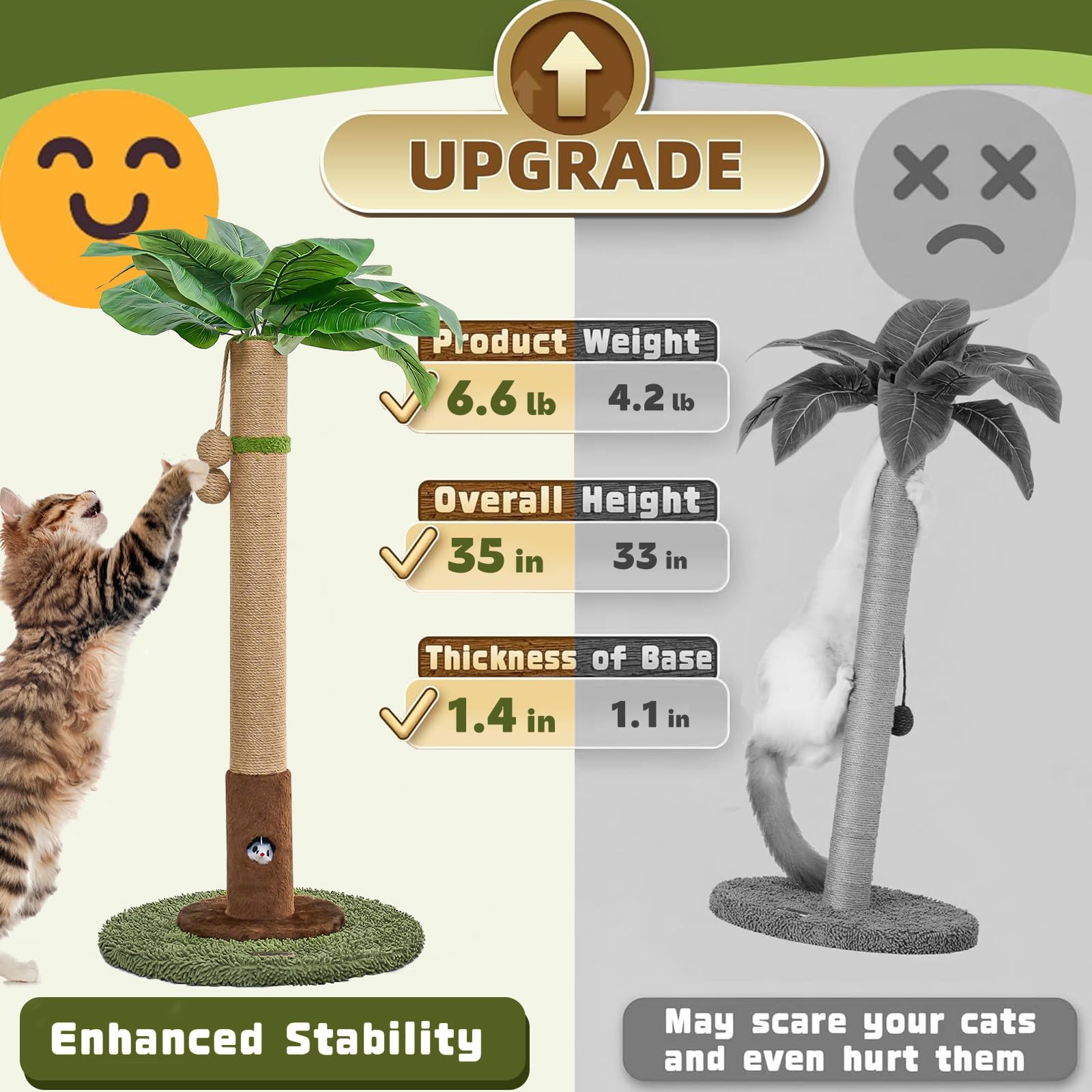 Woochpet Cat Scratching Post shown from a side angle.