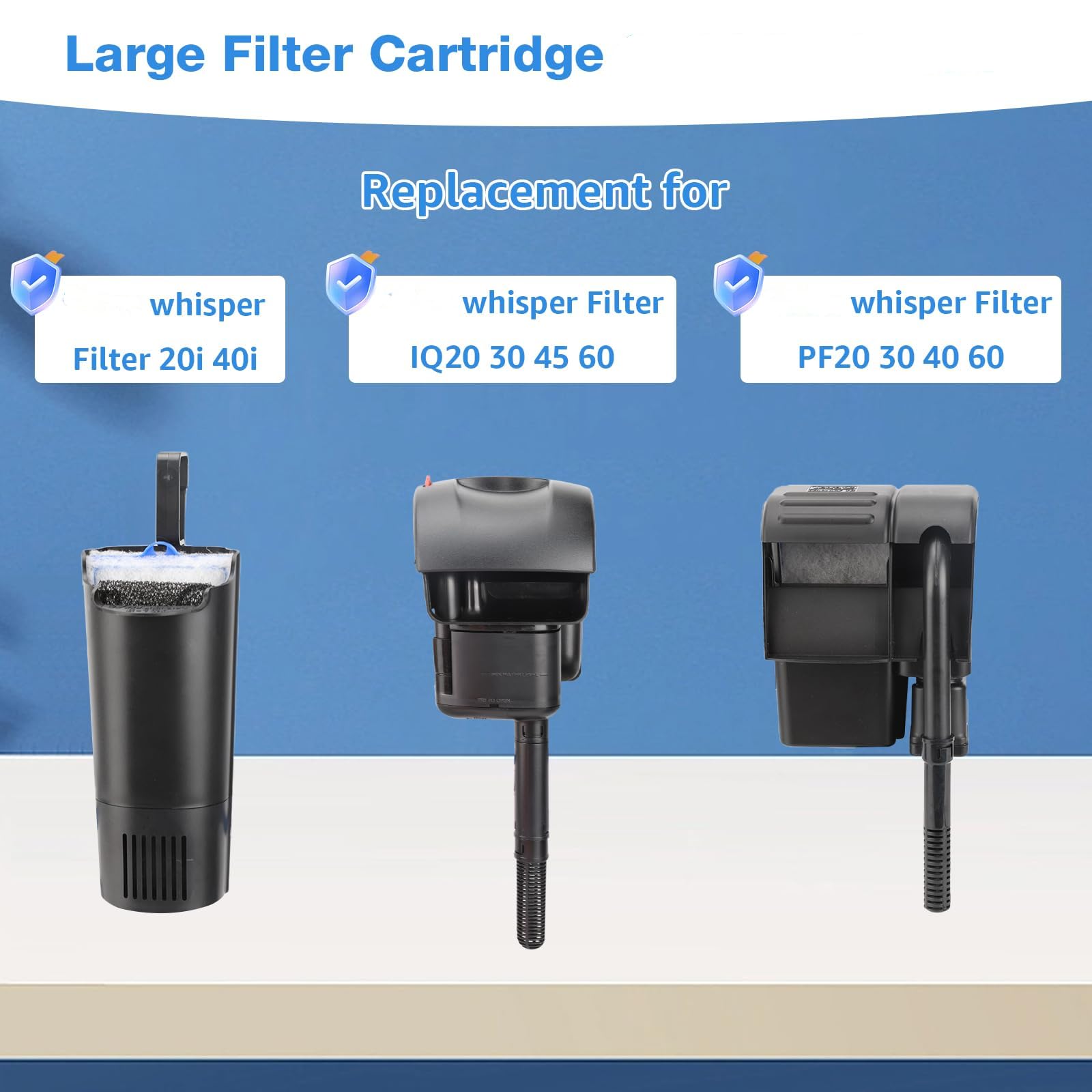 XBBWMRS large aquarium filter cartridge detail showing its activated carbon and Zeo-lite media.