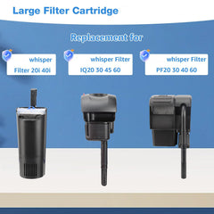 XBBWMRS large aquarium filter cartridge detail showing its activated carbon and Zeo-lite media.