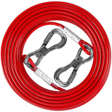 XiaZ Dog Tie Out Cable shown in a front view with its red cable.