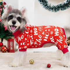 XPUDAC Christmas dog pajamas showing the easy-on pullover style.