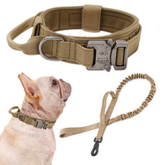 Xqpetlihai Tactical Dog Collar and Leash Set shown from the front.