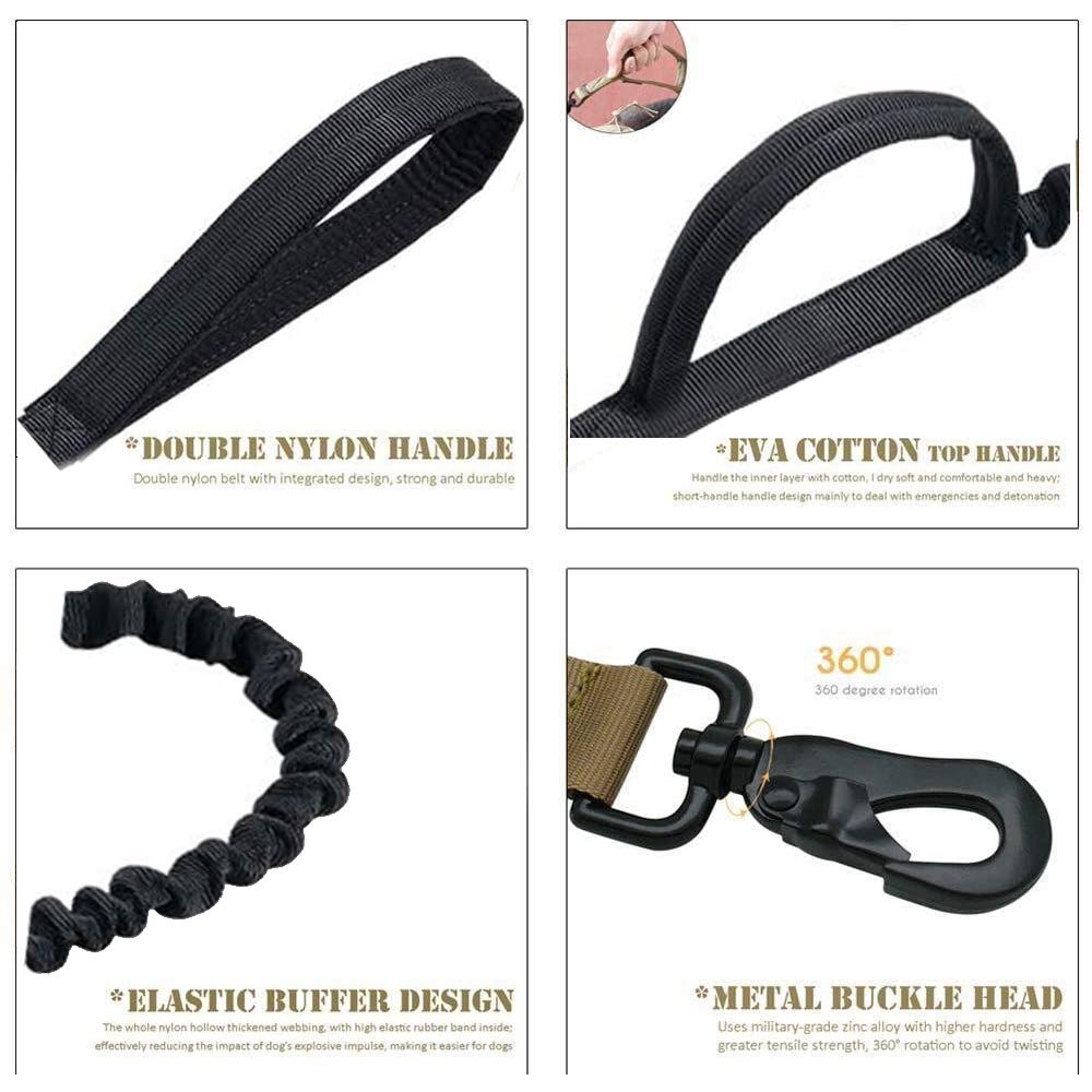 Xqpetlihai tactical dog collar close-up showing its reinforced nylon fabric.