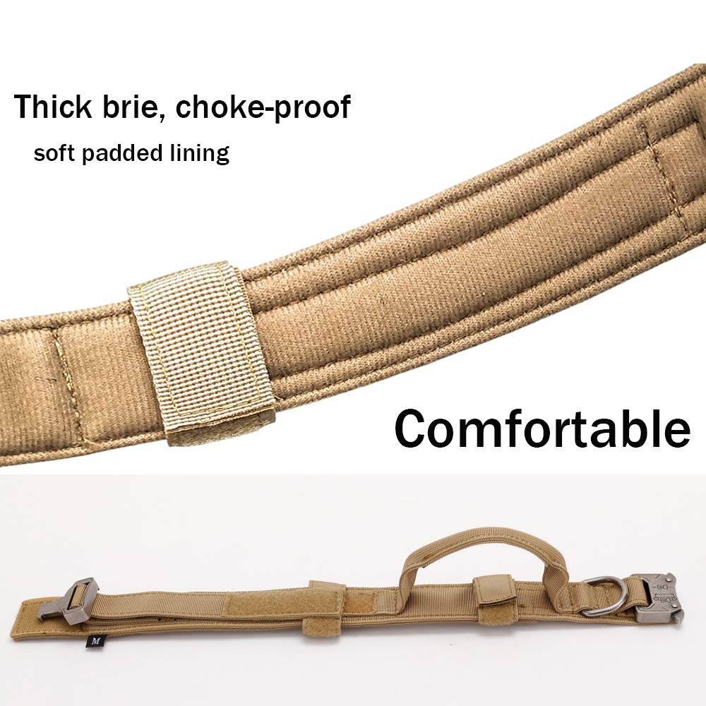 Xqpetlihai Tactical Dog Collar and Leash Set showing the adjustable collar fit.