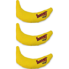 Yeowww! Banana catnip toy three-pack shown together.