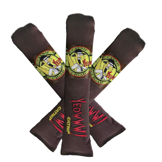 Yeowww! Catnip Cigar shown from the front as a cat toy.