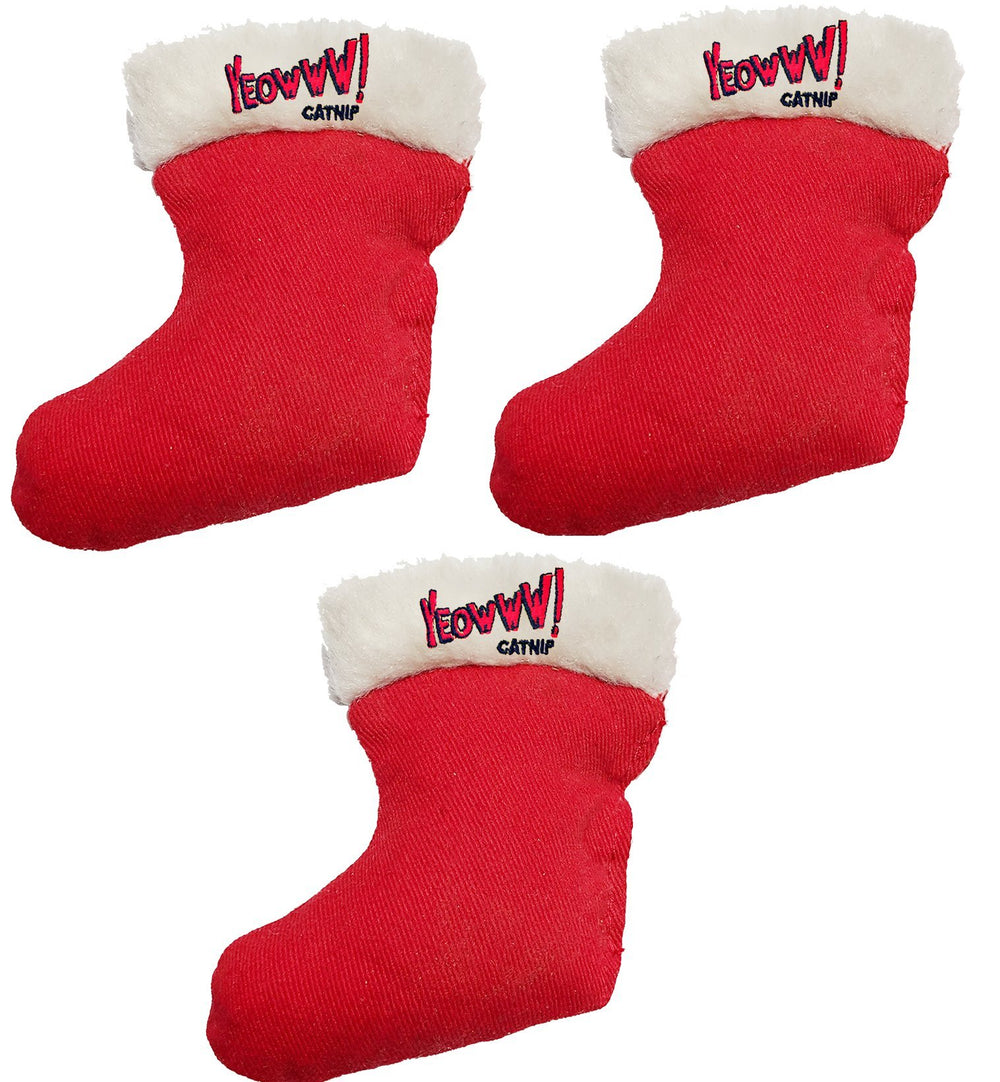 Yeowww! catnip stocking toys shown together in a front product view.
