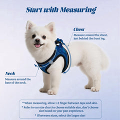 YIMEIS dog harness close-up showing its porous air mesh fabric.
