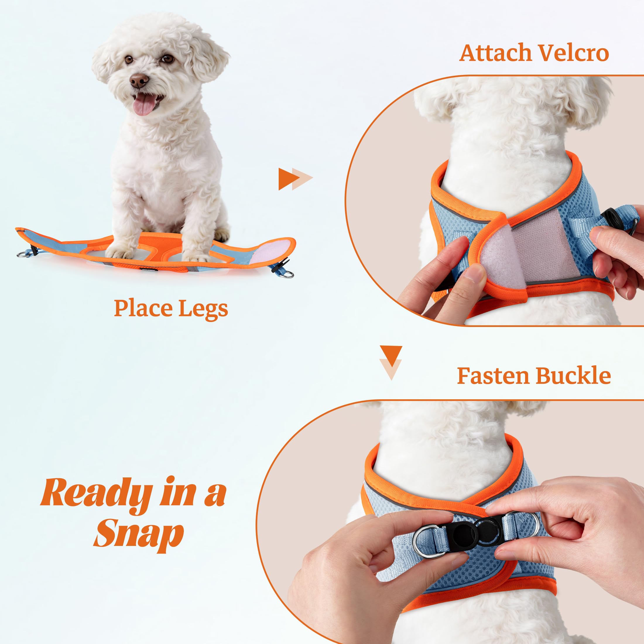YIMEIS dog harness and matching reflective leash shown together.