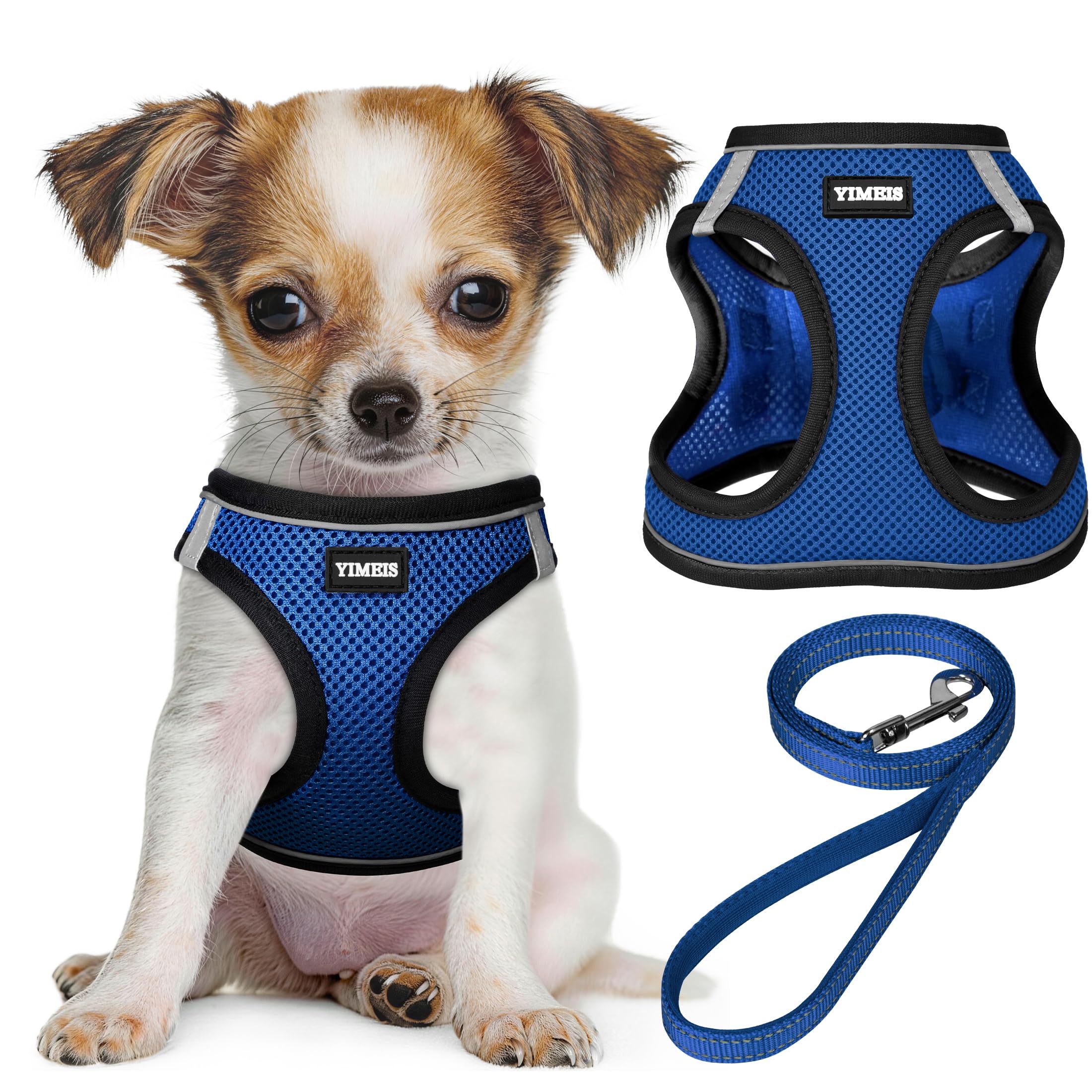 YIMEIS dog harness shown from the front as a mesh vest.
