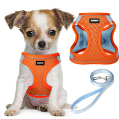 YIMEIS dog harness shown from the front as a small reflective mesh vest.