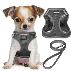 YIMEIS dog harness shown from the front with its vest shape visible.