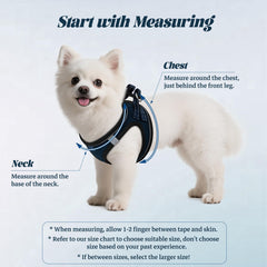 YIMEIS dog harness close-up showing its porous air mesh fabric.
