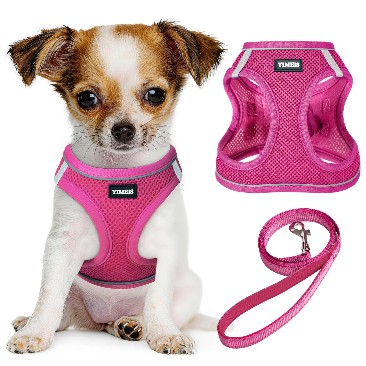 YIMEIS dog harness and leash set shown from the front.