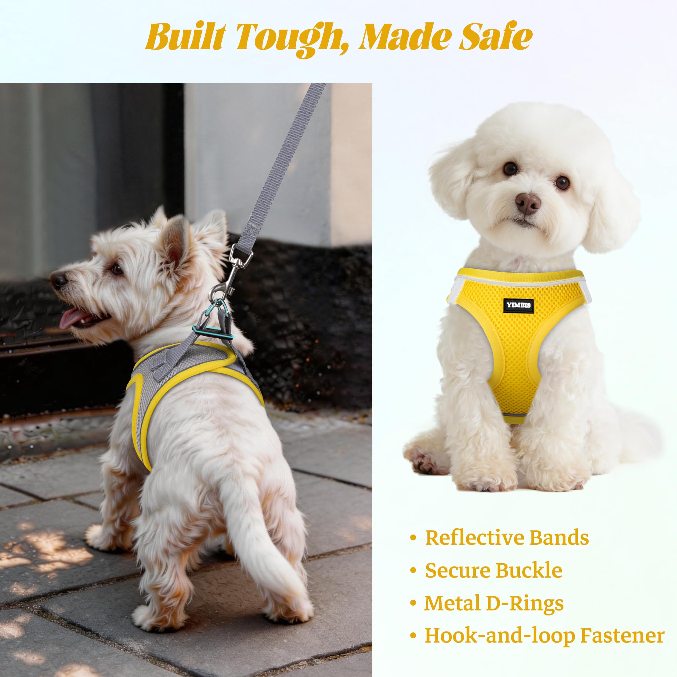 YIMEIS small dog harness showing the step-in vest design.