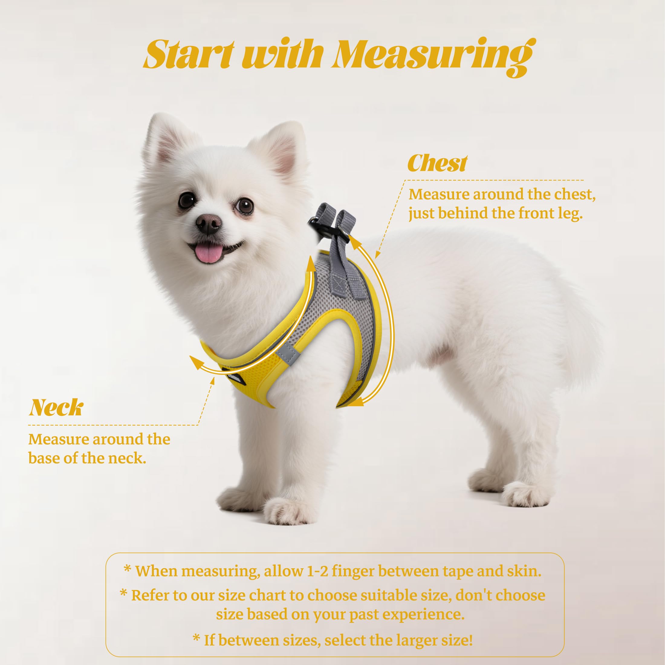 YIMEIS small dog harness close-up showing its porous air-mesh fabric.
