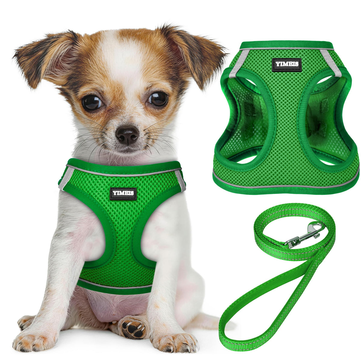 YIMEIS dog harness and leash set shown from the front.