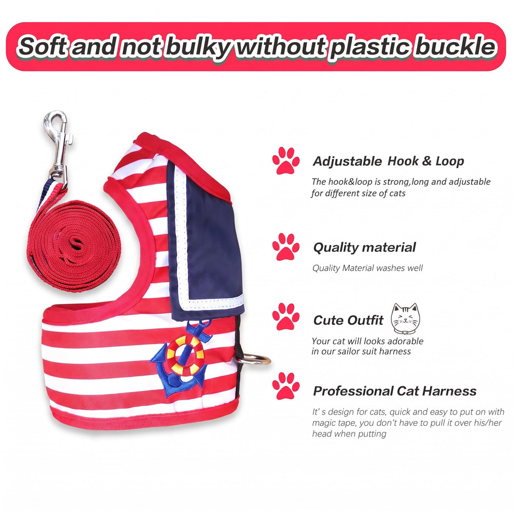 YIZHI MIAOW Cat Harness showing the chest and belly straps.