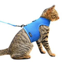 YIZHI MIAOW cat harness and leash set shown from the front.