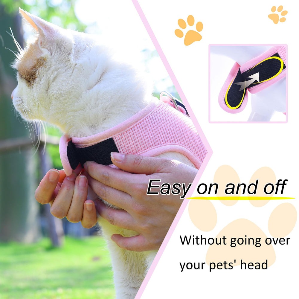 YIZHI MIAOW cat harness and leash set showing the adjustable vest fit.