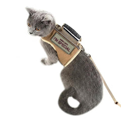 YIZHI MIAOW cat harness and leash set shown from the front.