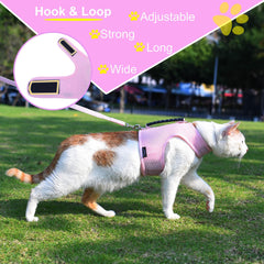 YIZHI MIAOW cat harness and leash set with the leash shown alongside the vest.